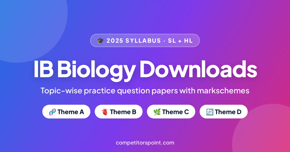 IB Biology downloads: topic-wise practice question papers