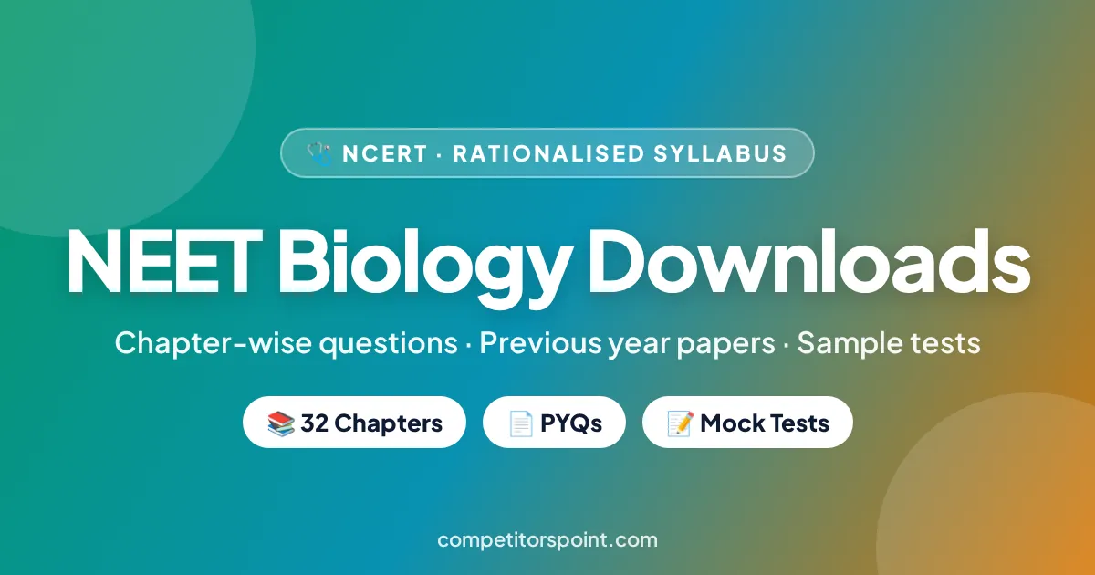 NEET Biology downloads: chapter-wise questions and previous year papers